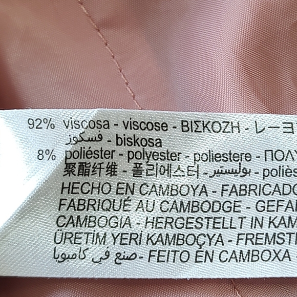 Zara Light Pink Paper bag Waist Belted Pants Size L - Picture 4 of 5